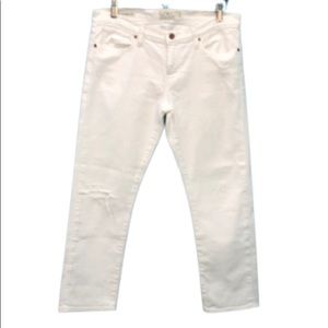 LUCKY BRAND SIENNA WEEKENDER CROP WHITE JEANS • DISTRESSED • sz 8/29